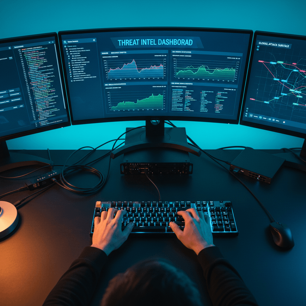 Cybersecurity professional monitoring security systems